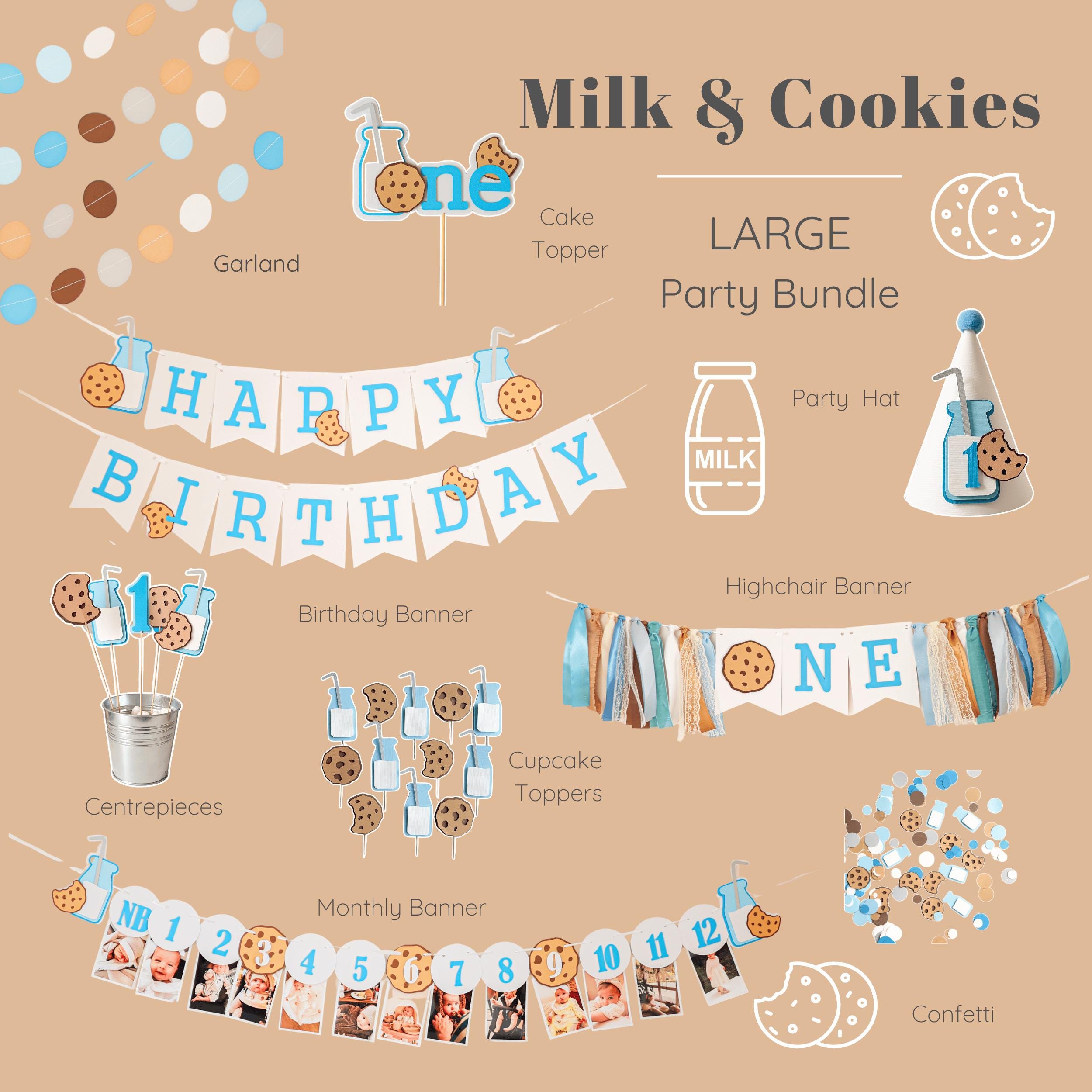 Milk and Cookies 1st Birthday Bundle, One Sweet Cookie Boy