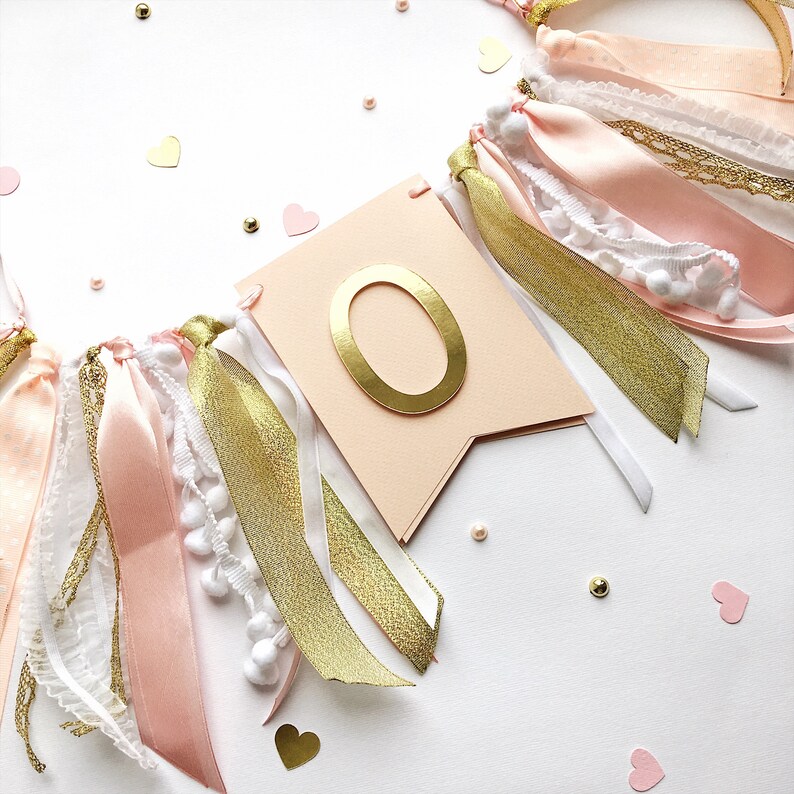 Rose Blush Gold High Chair Banner One High Chair Sign Baby Etsy