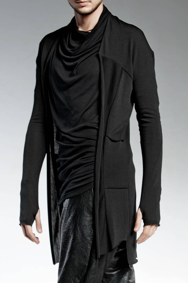 Gothic Clothing Men Kimono Cardigan Steampunk Clothing Etsy