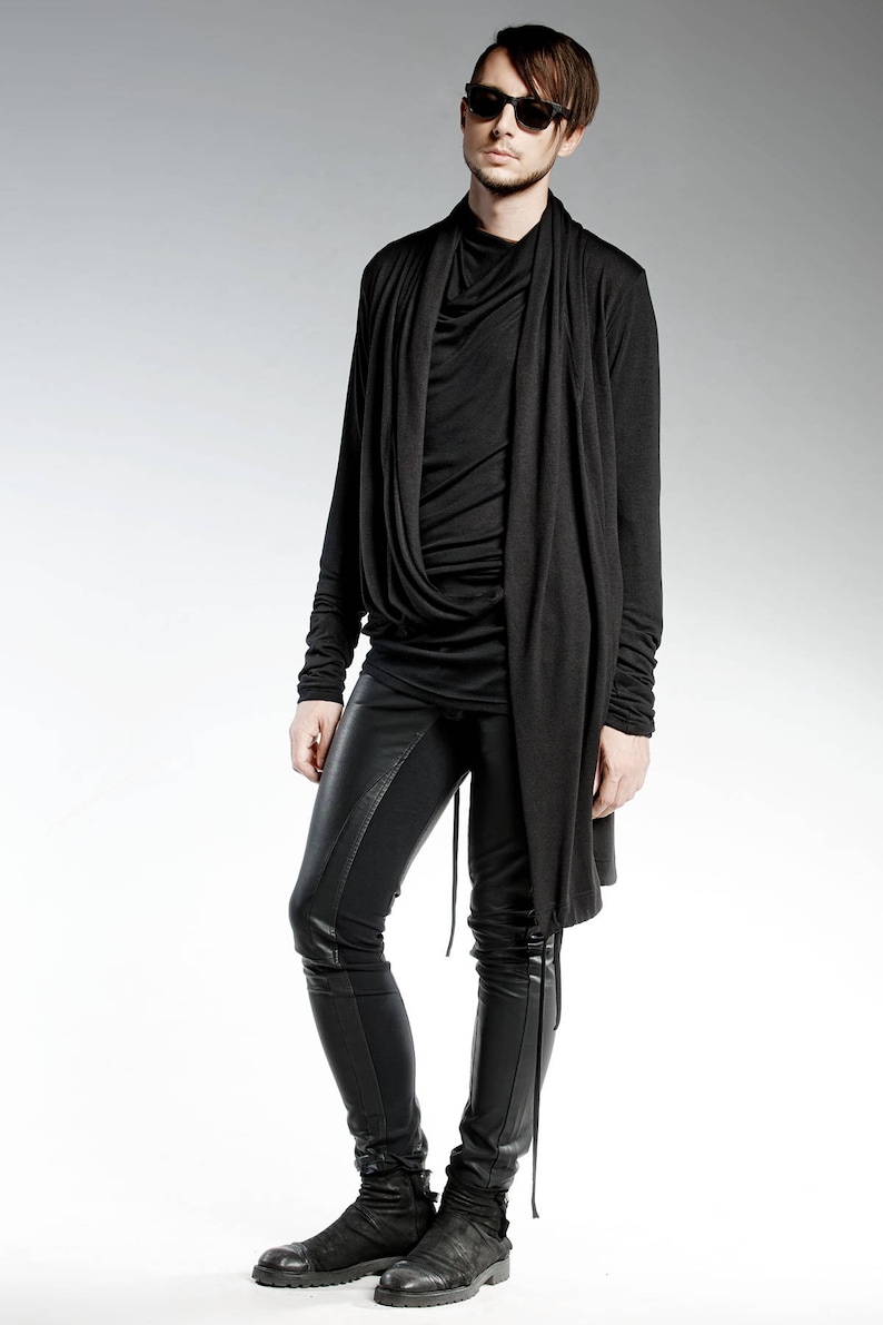 Black Cardigan Mens Cardigan Long Cardigan Mens Winter Etsy