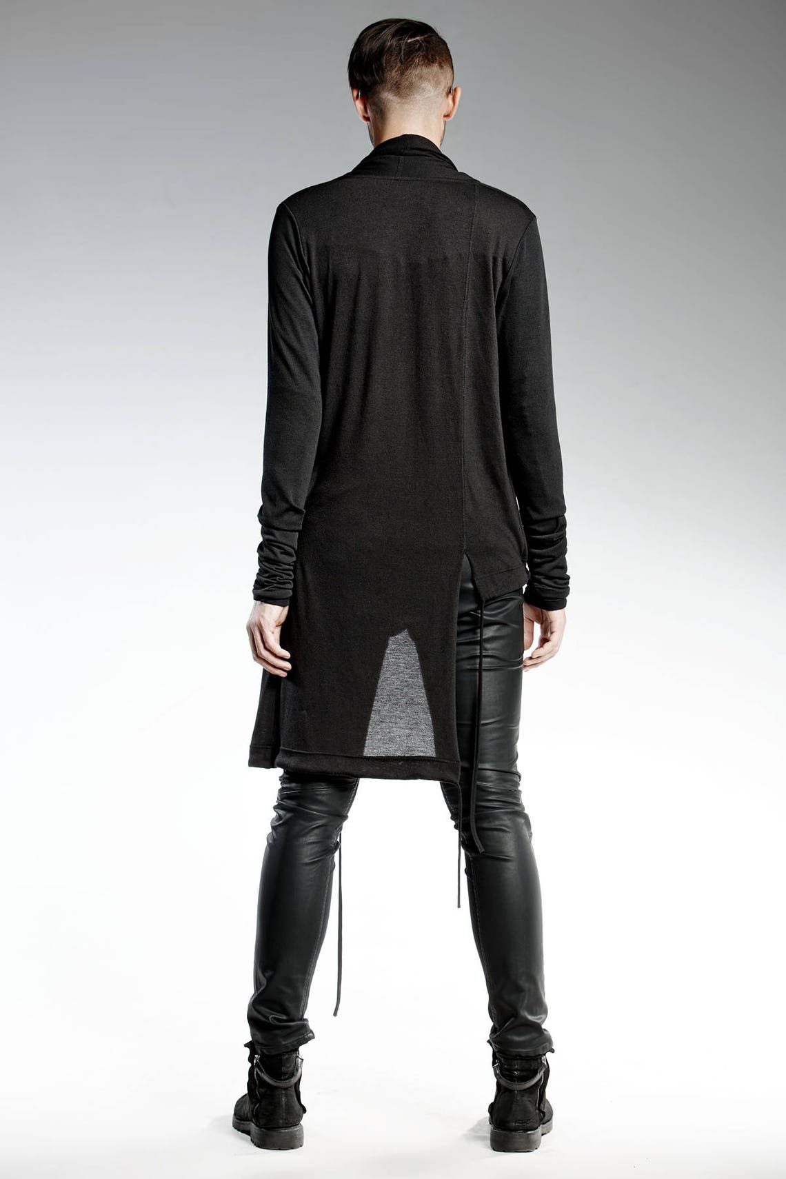 Black Cardigan Mens Cardigan Long Cardigan Mens Winter Etsy