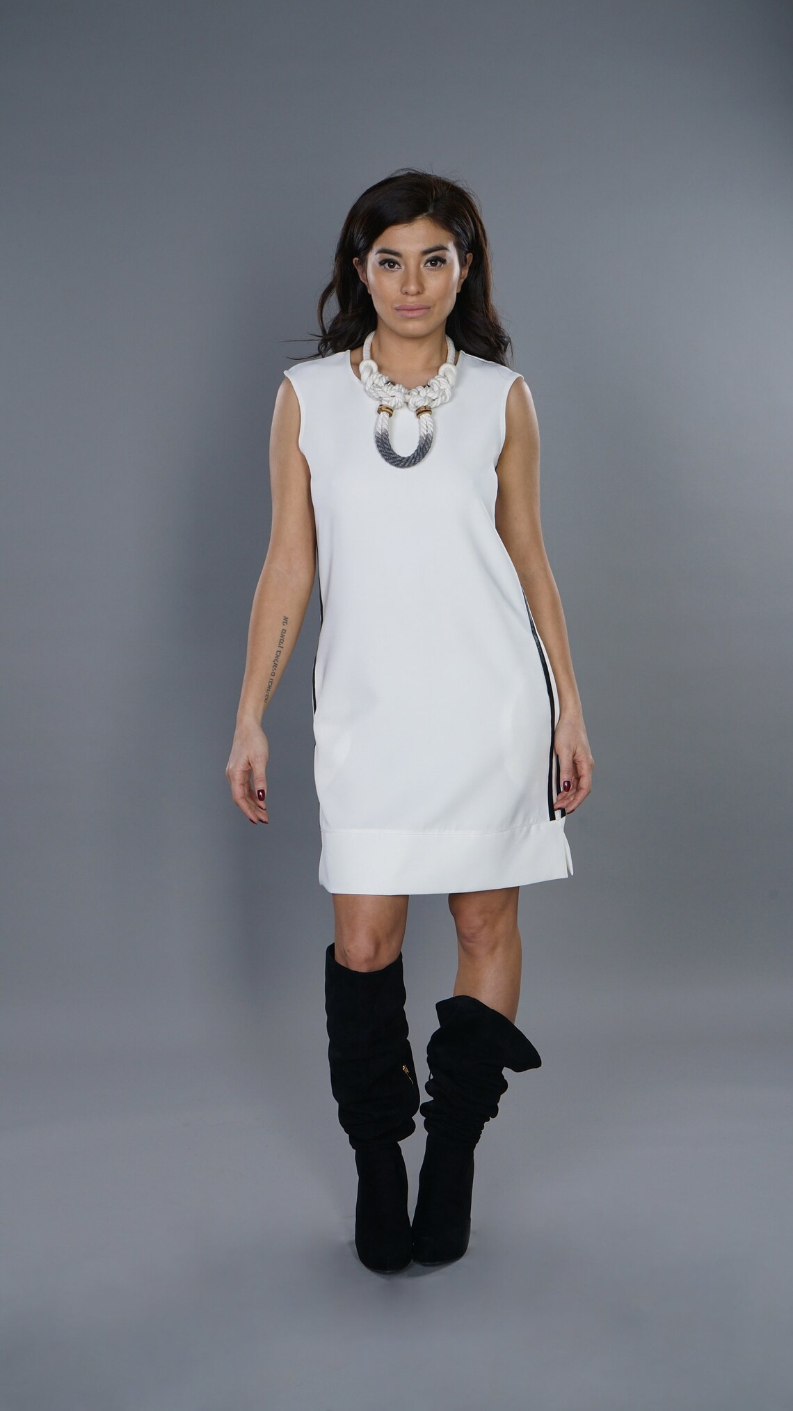 White Cocktail Dress/white Tunic Dress/little White Etsy UK