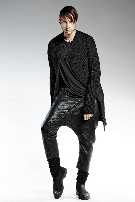 black cardigan outfit mens