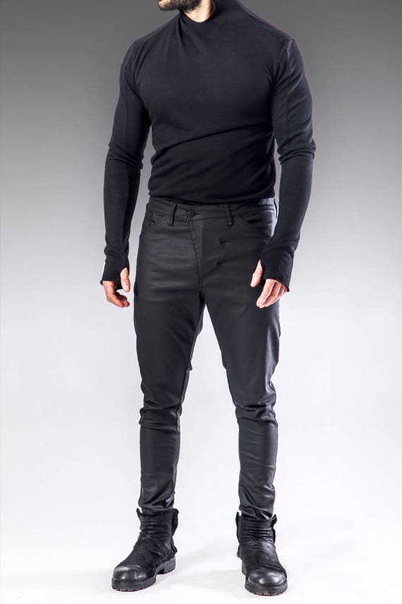 mens black pants slim fit