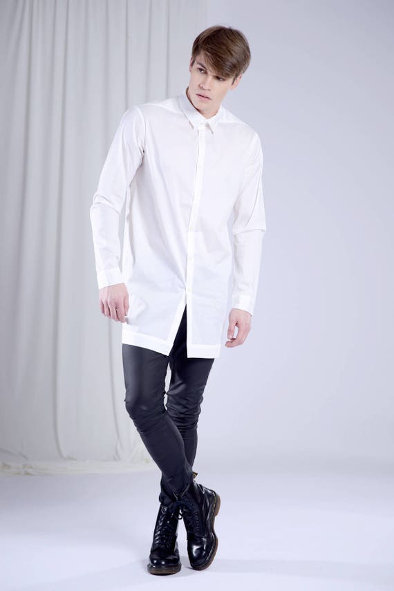 Tunic for Men White Tunic Top Long ...