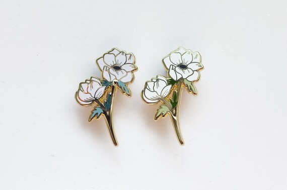 Anemone Flower Enamel Pin