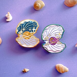 Pearl Sea Shell Enamel Pin navy Variant Lapel Pin Full - Etsy