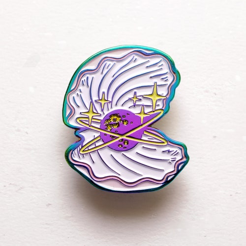 Pearl Sea Shell Enamel Pin navy Variant Lapel Pin Full - Etsy