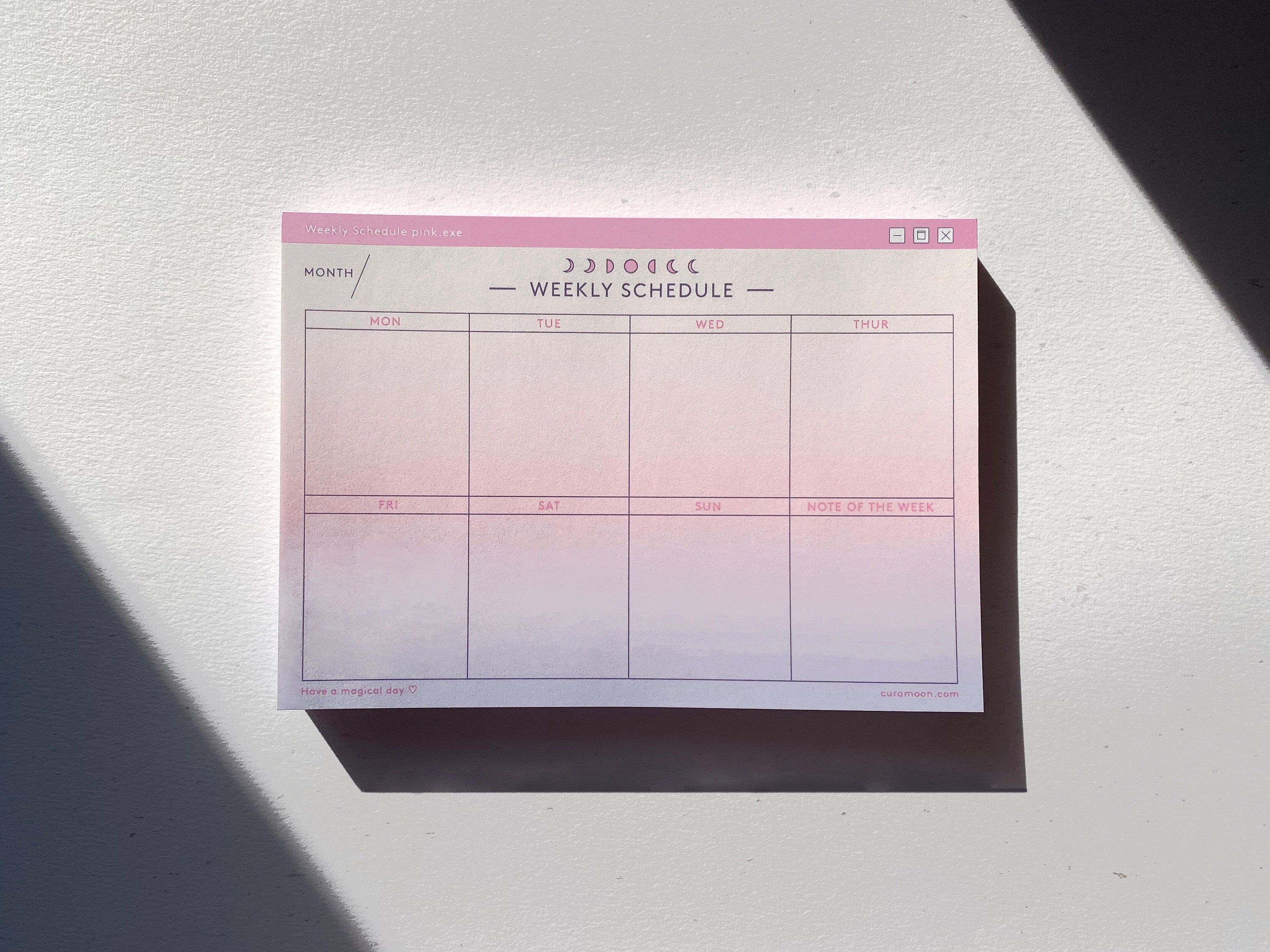 Pinks Weekly Schedule Memo pad | Etsy Pinks Weekly Schedule Memo pad | Etsy