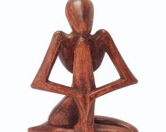Meditating Figure Hand-Crafted in Mas, Bali, Indonesia