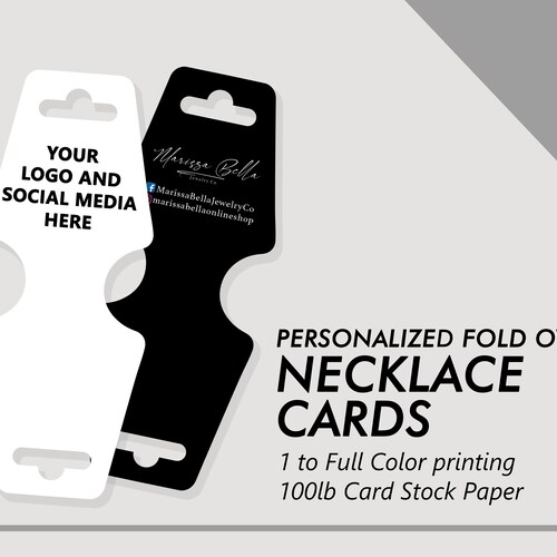 Hanging Necklace Cards Black 2"x4" (100-Pcs) Jewelry Display - Foto 2