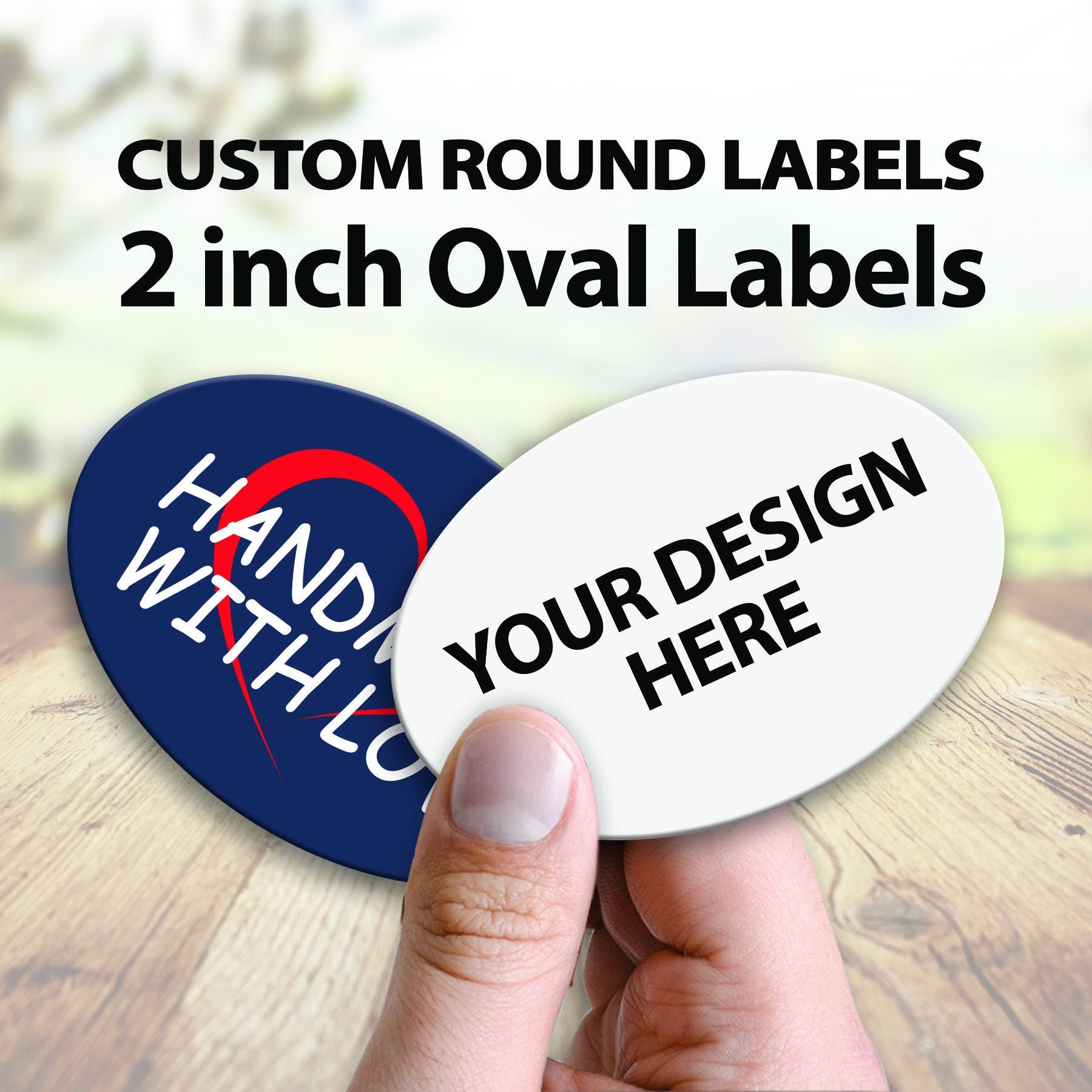 2X1.5 INCH OVAL Custom Labels Custom Stickers Oval Stickers Etsy