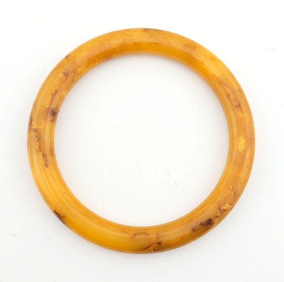 Vintage Marbled Butterscotch Bakelite Bangle J19-4298