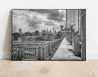 Benjamin Franklin Bridge Philadelphia Print, Philadelphia Bridge, Philadelphia Skyline, Philly Wall Art, Bridge Wall Art, B&W Wall Art
