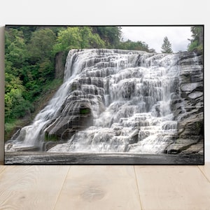 Ithaca Falls, Ithaca Waterfall, New York Waterfall, Finger Lakes Waterfall, Wall Art, Waterfall Photography, Waterfall Prints, NY Wall Decor