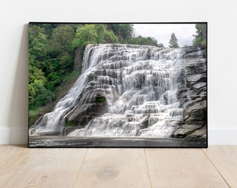 Ithaca Falls, Ithaca Waterfall, New York Waterfall, Finger Lakes Waterfall, Wall Art, Waterfall Photography, Waterfall Prints, NY Wall Decor