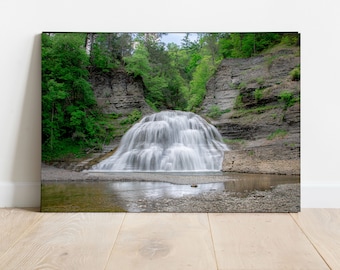 Robert H. Treman State Park Waterfall, Ithaca NY, Waterfall Photography, Waterfall Print, Waterfall Decor, Waterfall Art, Ithaca Photography