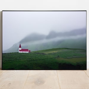 Iceland Vik Church Print, Iceland Photography, Iceland Fine Art, Vik Iceland, Iceland Church Photography, Church Print, Iceland Print
