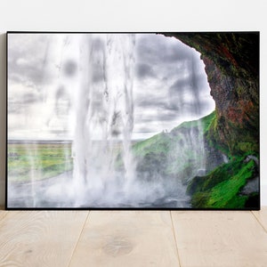Seljalandsfoss Waterfall, Iceland Print, Iceland Waterfall, Nature Photography, Waterfall Photo, Fine Art Iceland, Fine Art Photography