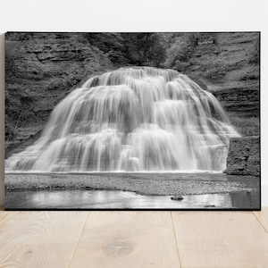 Robert H. Treman State Park Waterfall, Ithaca NY, Waterfall Photography, Waterfall Print, Waterfall Decor, Waterfall Art, Ithaca Photography