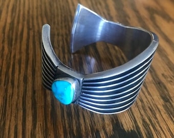 Johnny Mike Begay Navajo sterling and turquoise bracelet