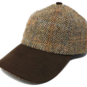 Harris Tweed golfpet voor dames of heren in bruin visgraat