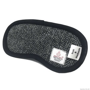 Harris Tweed Sleep / Eye Mask in Black Herringbone