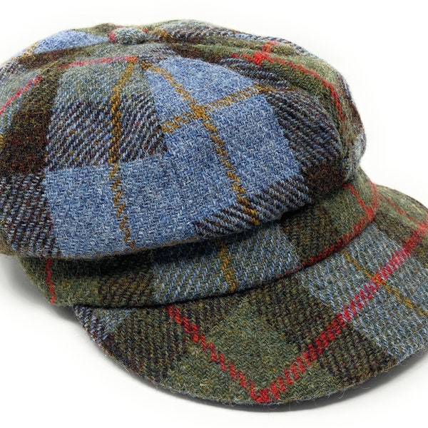 Ladies Harris Tweed Baker Boy Hat in MacLeod Tartan