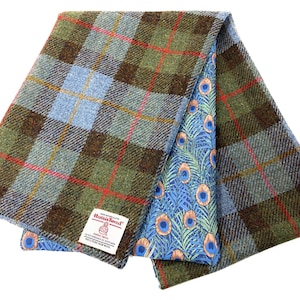 Harris Tweed Scarf: MacLeod Tartan Wool, Lawn Cotton Lined