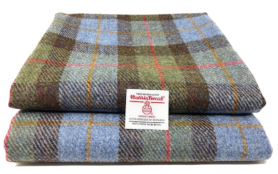 Buy Harris Tweed Macleod Blue and Green Tartan Fabric Various