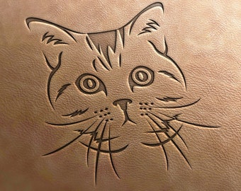 Delrin Leather Stamp Cat, leather tools, craft tools, leather stamp, leather stamps, embossing tools