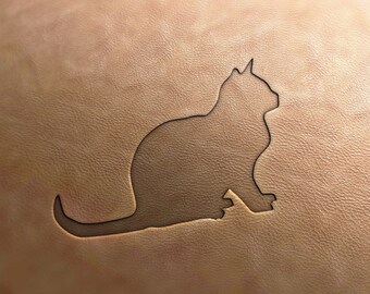Delrin Leather Stamp cat silhouette 2, leather tools, craft tools, leather stamp, leather stamps, embossing tools