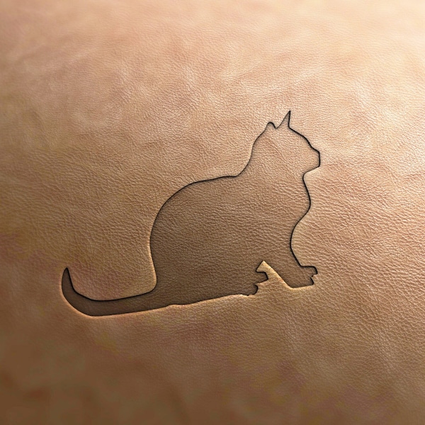 Delrin Leather Stamp cat silhouette 2, leather tools, craft tools, leather stamp, leather stamps, embossing tools