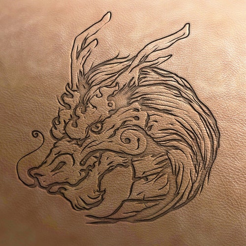 Leather Stamp delrin Ancient Dragon Stamp Leather Tool Etsy