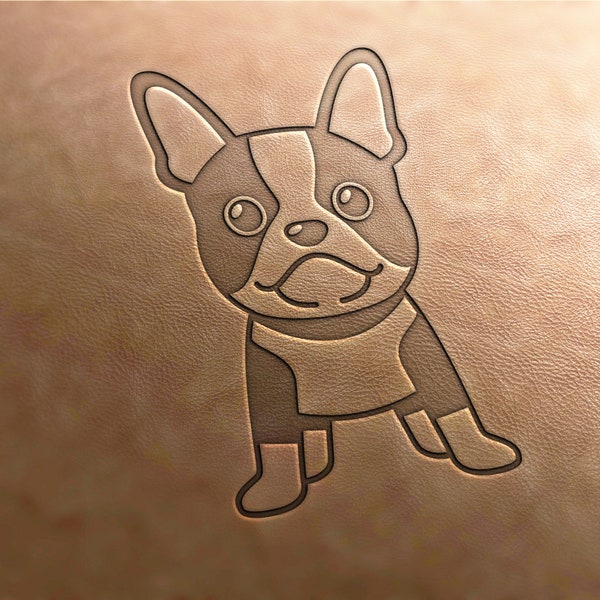 Leather Stamp (Delrin material) dog stamp #12, Boston terrier stamp, leather stamps, custom leather stamp, leather tools,