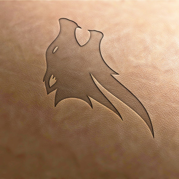 Leather Stamp (Delrin material): Howling Wolf, leather stamps, custom leather stamp, leather tools, craft tools, embossing tools