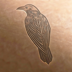 Leather Stamp (Delrin material): crow stamp, bird stamp, leather stamps, custom leather stamp, leather tools, craft tools, embossing tools