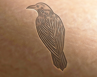 Leather Stamp (Delrin material): crow stamp, bird stamp, leather stamps, custom leather stamp, leather tools, craft tools, embossing tools