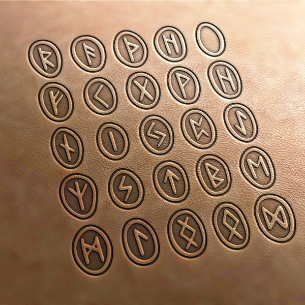 Leder Stempel (Material Delrin), Runen Alphabet, Runen Stempel, Keltischer Stempel, Skandinavischer Stempel, Lederstempel individuell, Lederwerkzeug,