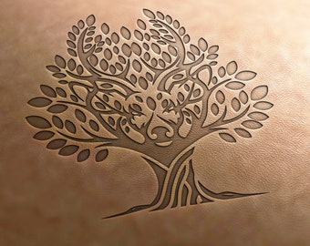 Leather Stamp (Delrin material): Tree stamp ,deer stamp, leather stamps, custom leather stamp, leather tools, craft tools, embossing tools