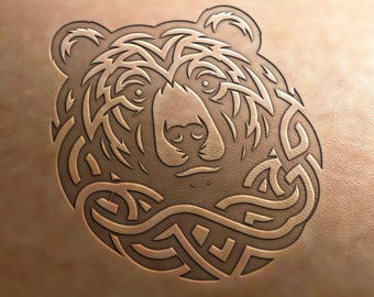 Leather Stamp (Delrin), Celtic stamp, celtic bear,Celtic knot stamp, Celtic ornament stamp, leather tools, craft tools, custom leather stamp