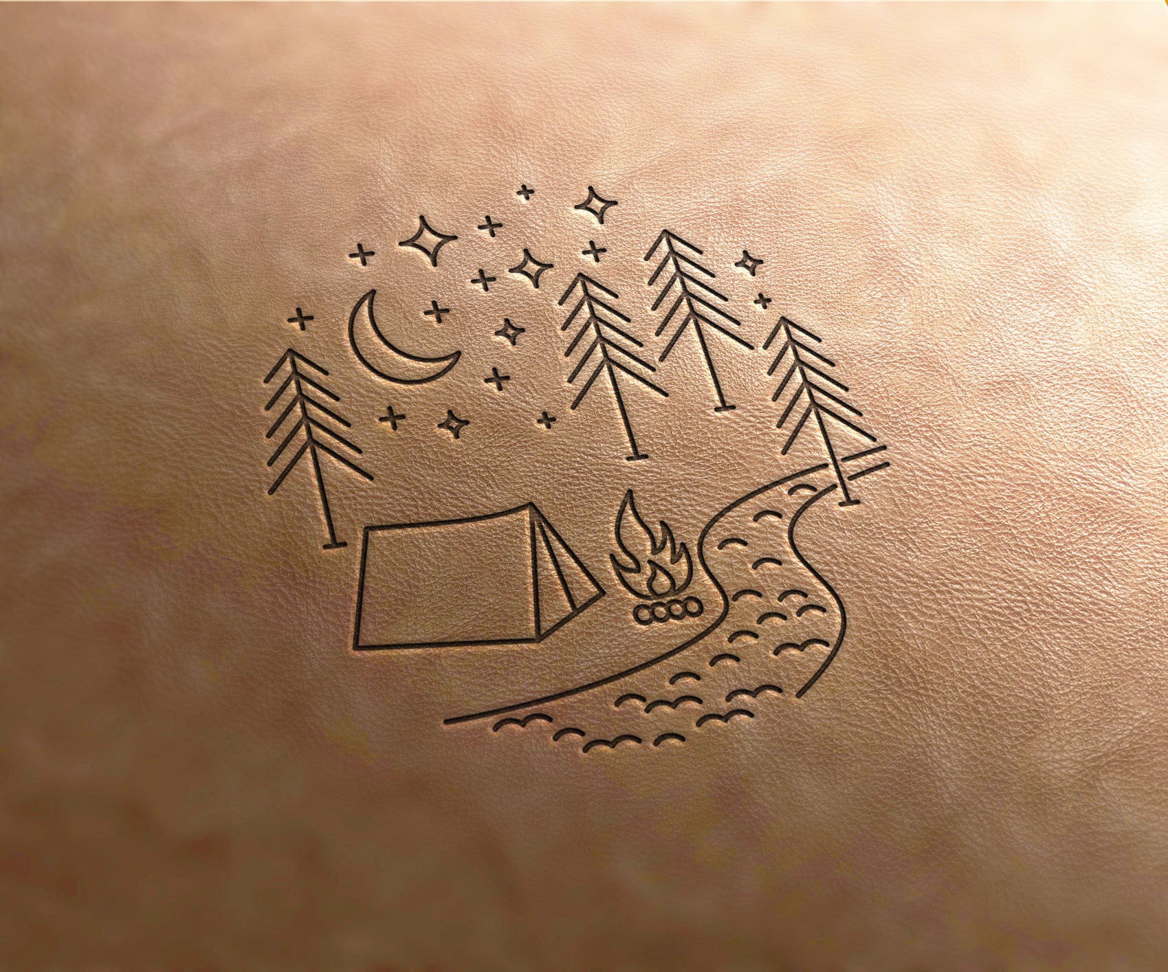 Delrin Leather Stamp landscape #2, holiday stamp, leather tools, leather stmpas, custom leather stamps, craft tools, embossing plate