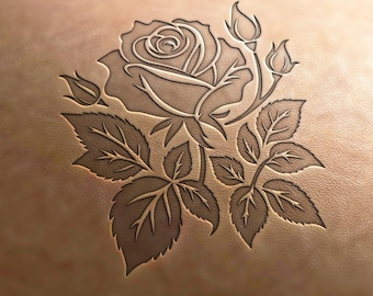 Timbro per cuoio (materiale Delrin): timbro a rosa, timbro a fiore, timbri per cuoio, timbro per cuoio personalizzato, strumenti per la lavorazione del cuoio, strumenti per l'artigianato, strumenti per goffratura