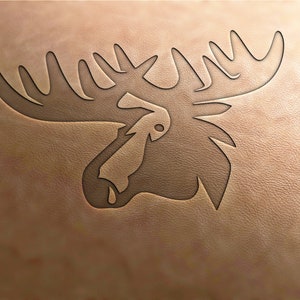 Delrin Leather Stamp: Moose #3, leather tool, leather tools, craft tools, custom leather stamp, clay tools,
