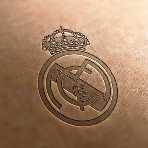 Timbro in pelle (materiale Delrin) Real Madrid, timbro da calcio, utensili per la pelle, timbri in pelle, timbri in pelle personalizzati, piastra per goffratura