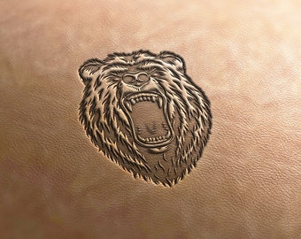 Leather Stamp (Delrin), Bear stamp #3, leather tool, leather tools, craft tools, custom leather stamp