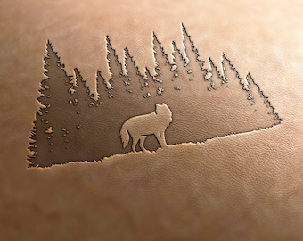 Leather Stamp (Delrin material):Howling Wolf, woods stamp, leather stamps, custom leather stamp, leather tools, craft tools, embossing tools