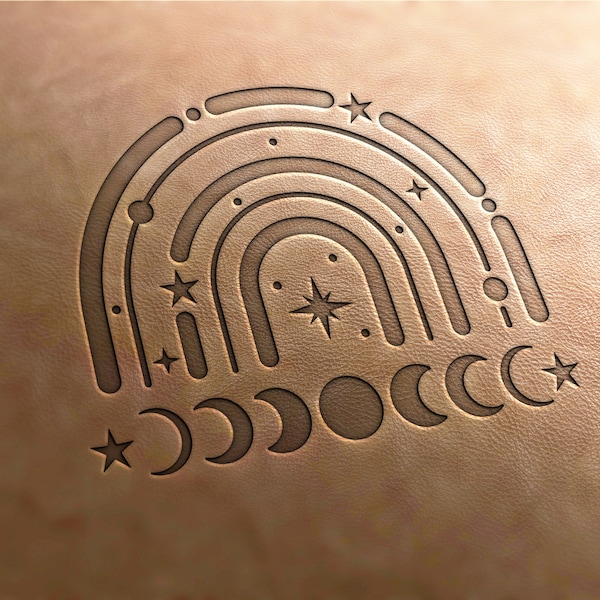 Leather Stamp (Delrin material) abstract stamp, celestial rainbow, leather stamps, custom leather stamp, leather tools, embossing tools