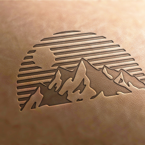 Leather Stamp (Delrin material) Futuristic mountains, leather stamps, custom leather stamp, leather tools, craft tools, embossing tools