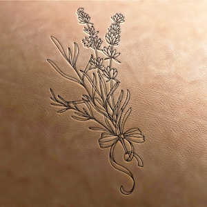 Timbro in pelle Delrin, timbro lavanda, timbro fiore, piastrella fiore, ornamento botanico, utensili per la pelle, utensili artigianali, timbro in pelle, timbri in pelle